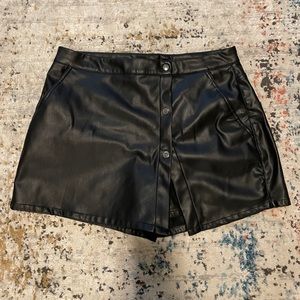 Faux Leather Skort